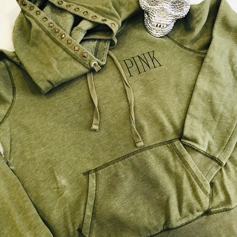PINK-Studded hoodie